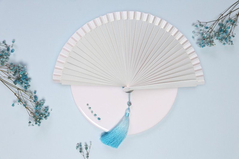 Sklopiva lepeza Drvena ručna svilena tkanina DIY Kineska sklopiva lepeza Drvena bambusova starinska sklopiva lepeza DIY Ručne lepeze Vjenčano bijela