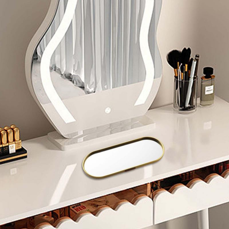 Zelta stikla spoguļa dekoratīvā uzglabāšanas paplāte grima deserta šķīvja rotaslietām kaklarotas rokassprādzes galda smaržas kāzu līgavām