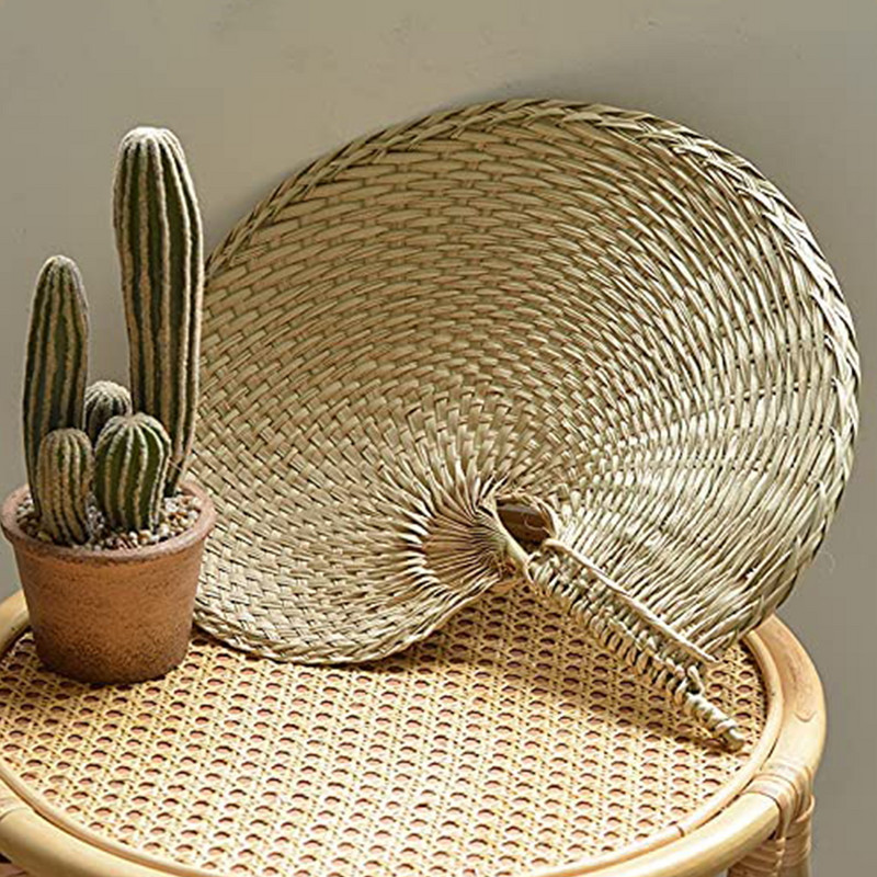 1kom ručnih lepeza Ručno izrađene lepeze od ratana za vjenčanje Prirodne lepeze od palminog lišća Pletene lepeze Zidni umjetnički ukrasi za ukrase na farmi