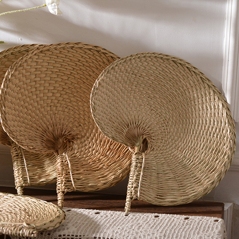 1kom ručnih lepeza Ručno izrađene lepeze od ratana za vjenčanje Prirodne lepeze od palminog lišća Pletene lepeze Zidni umjetnički ukrasi za ukrase na farmi