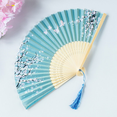 Összecsukható kézi legyező Vintage selyem bambusz kínai szövet legyezők minta művészet kézművesség japán legyező dekoráció otthoni menyasszony kézi összecsukható ventilátor