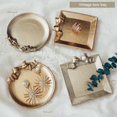 Nordijski retro stil Dekoracija ladice za pohranu u metalik boji Podmetač za kavu Pladanj za nakit Rekviziti za fotografije Ukrasi Uređenje doma