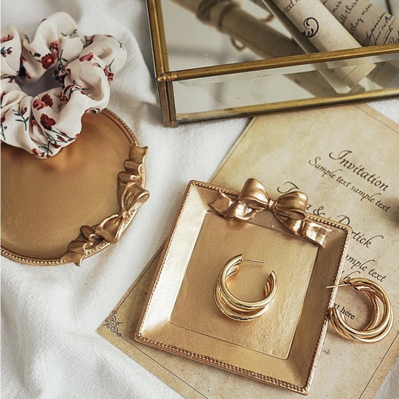 Nordijski retro stil Dekoracija ladice za pohranu u metalik boji Podmetač za kavu Pladanj za nakit Rekviziti za fotografije Ukrasi Uređenje doma