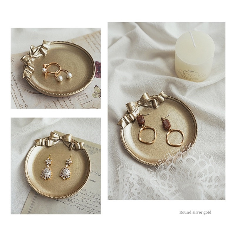 Nordijski retro stil Dekoracija ladice za pohranu u metalik boji Podmetač za kavu Pladanj za nakit Rekviziti za fotografije Ukrasi Uređenje doma