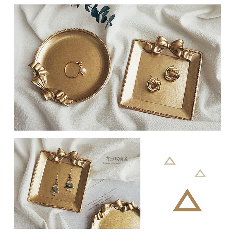 Nordijski retro stil Dekoracija ladice za pohranu u metalik boji Podmetač za kavu Pladanj za nakit Rekviziti za fotografije Ukrasi Uređenje doma