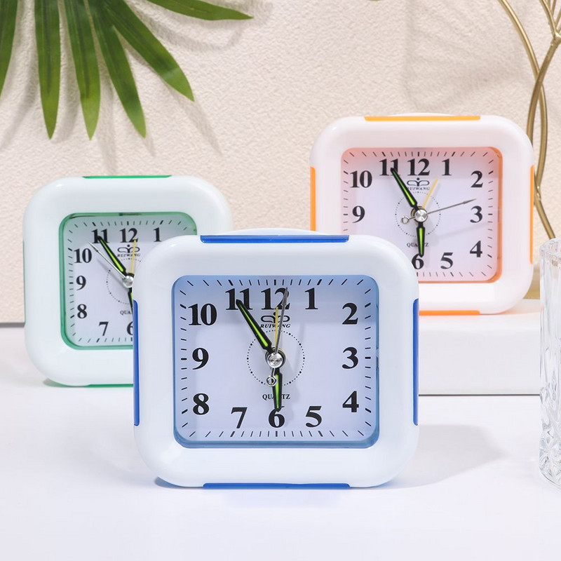 Ceas deșteptător cu cuarț cu lumină de noapte No Tick Snooze Ceasuri mici de noptieră