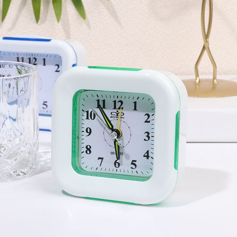 Ceas deșteptător cu cuarț cu lumină de noapte No Tick Snooze Ceasuri mici de noptieră
