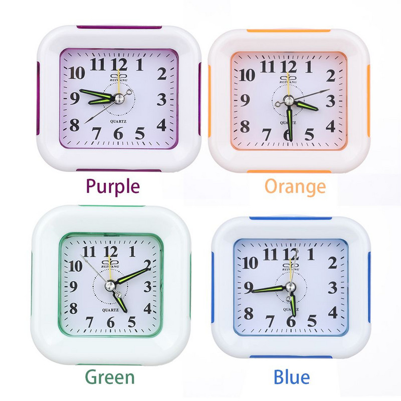 Ceas deșteptător cu cuarț cu lumină de noapte No Tick Snooze Ceasuri mici de noptieră
