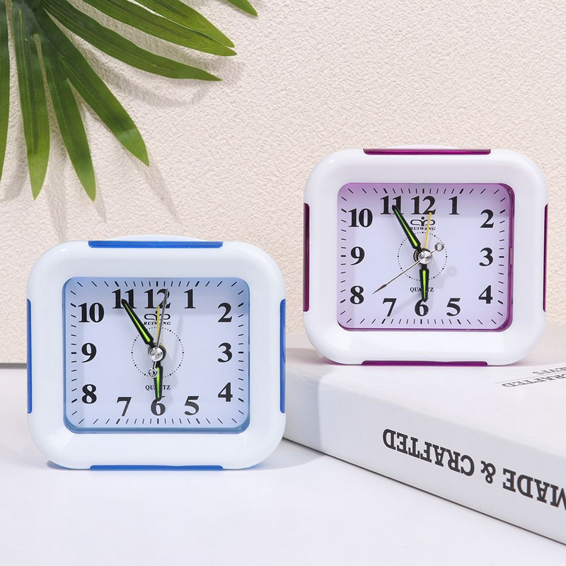 Ceas deșteptător cu cuarț cu lumină de noapte No Tick Snooze Ceasuri mici de noptieră