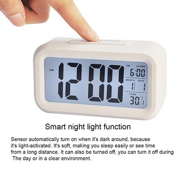 Ψηφιακό Ξυπνητήρι LED Μεγάλη Οθόνη με Ημερολόγιο για Ταξιδιωτικό Γραφείο στο σπίτι Επιτραπέζιο ρολόι Ηλεκτρονικό παιδικό ρολόι Ξυπνητήρι