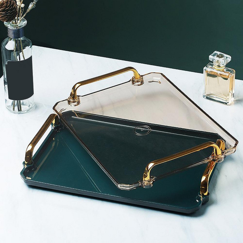 Taisnstūrveida paplāte plastmasas augļu šķīvju desertu uzkodu paplāte Virtuves organizators Uzglabāšanas paplāte platos fruteira тарелки для еды