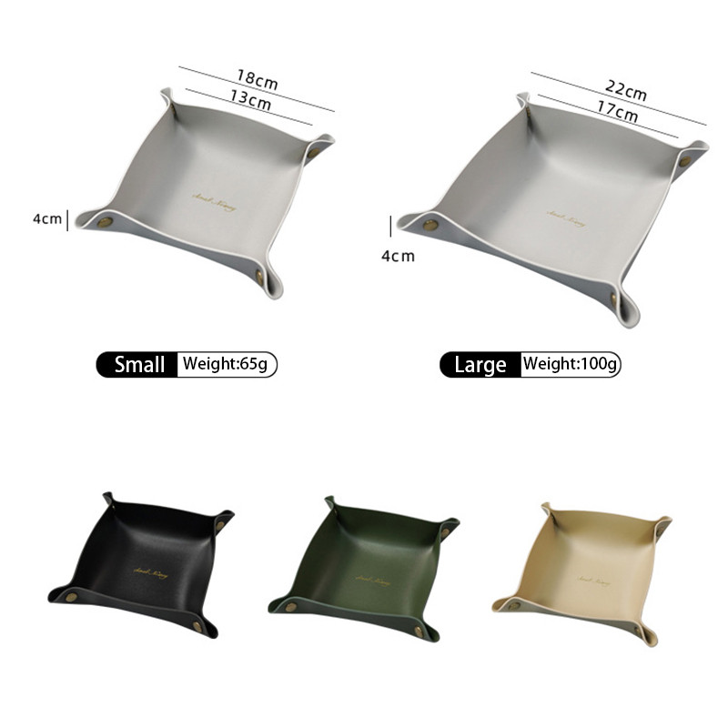 1PC PU ādas glabāšanas kaste Galda paplāte Rotaslietas Kosmētiskais Tālrunis Atslēga Maks Monētu grozs Saliekams uzglabāšanas futrālis Galda organizators