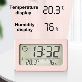 Ψηφιακό Ξυπνητήρι Θερμόμετρο Υγρόμετρο Υγρόμετρο LED Εσωτερική Ηλεκτρονική Παρακολούθηση υγρασίας Ρολόι Επιτραπέζια ρολόγια για το σπίτι