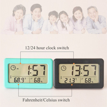 Ψηφιακό Ξυπνητήρι Θερμόμετρο Υγρόμετρο Υγρόμετρο LED Εσωτερική Ηλεκτρονική Παρακολούθηση υγρασίας Ρολόι Επιτραπέζια ρολόγια για το σπίτι