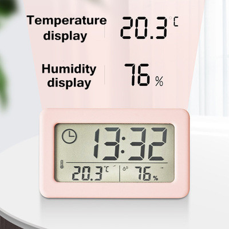 Ceas cu alarmă digital Termometru Higrometru Contor LED pentru interior Monitor electronic de umiditate Ceas Ceasuri de masă de birou pentru acasă