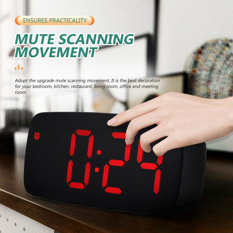 Pulkstenis Signalizācija Digitālais LED displejs Taimeris Rakstāmgalds Guļamistaba Ceļojumi Elektroniskā gulta pie gultas Liels skaļš klases naktsskapītis ar akumulatoru