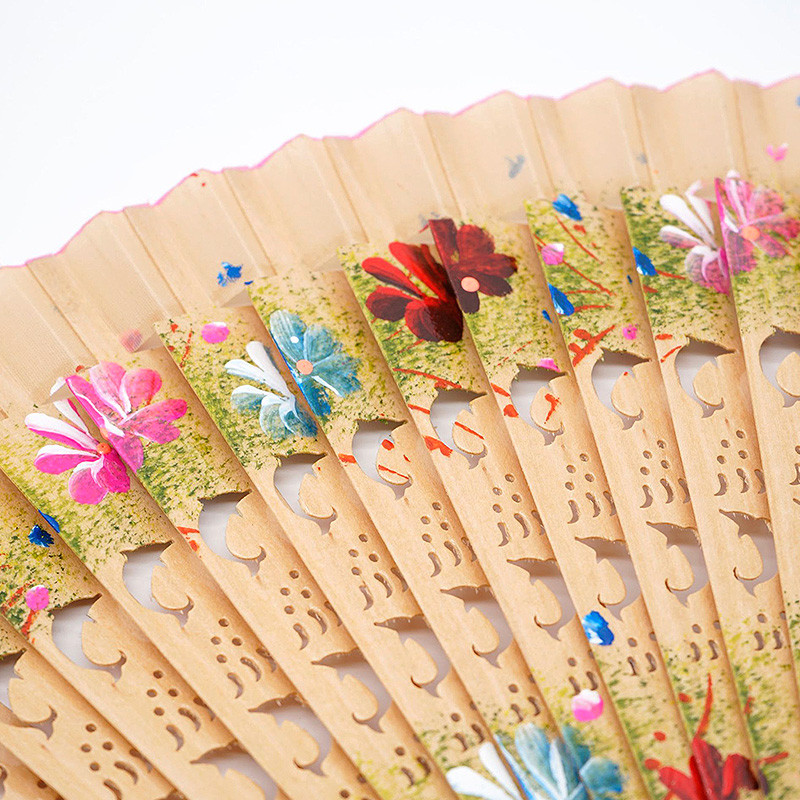 Hozzáillő Összecsukható Legyező Spanyol Cheongsam Tánc Kézi Legyezők Kézi Nyomtatás Fából Csont Előadás Ajándékok Díszek Dekoráció
