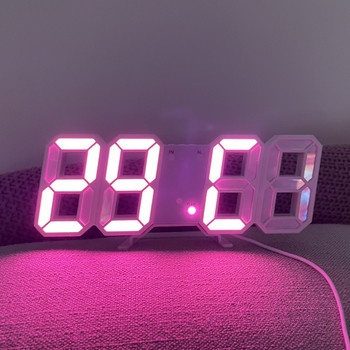 Σκανδιναβικό LED Ψηφιακό Ξυπνητήρι Ρολόγια Τοίχου Κρεμαστό Ρολόι Snooze Επιτραπέζιο Ρολόι Ημερολόγιο Θερμόμετρο Ηλεκτρονικά Έξυπνα Ψηφιακά Ρολόγια
