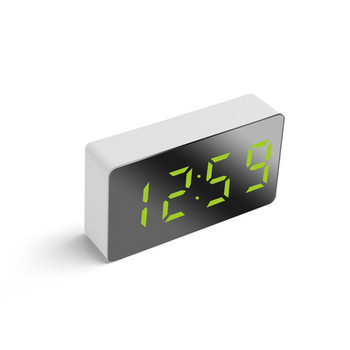 LED Πολυλειτουργικό ρολόι καθρέφτη Ψηφιακό ξυπνητήρι Εμφάνιση ώρας αναβολής Νυχτερινό φως LCD Επιτραπέζιο επιτραπέζιο USB 5v/Χωρίς μπαταρία Διακόσμηση σπιτιού