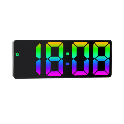 Digitālais modinātājs LED ekrāns Elektroniskais pulkstenis Krāsains liela ekrāna nakts modinātājs Balss vadības galda pulksteņi Mājas dekors