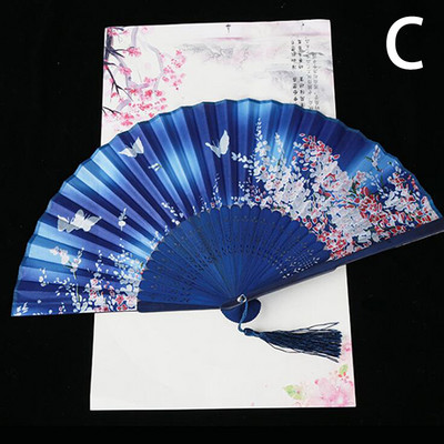 1 gab. Vintage stila zīda saliekamais ventilators ķīniešu japāņu raksts, māksla, amatniecība, dāvana mājas dekorēšanai, rotājumi deju rokām