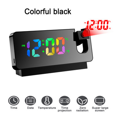 LED digitalna projekcijska budilica USB elektronički stropni projektor budilica za spavaću sobu uz krevet stolni sat 180° rotacija