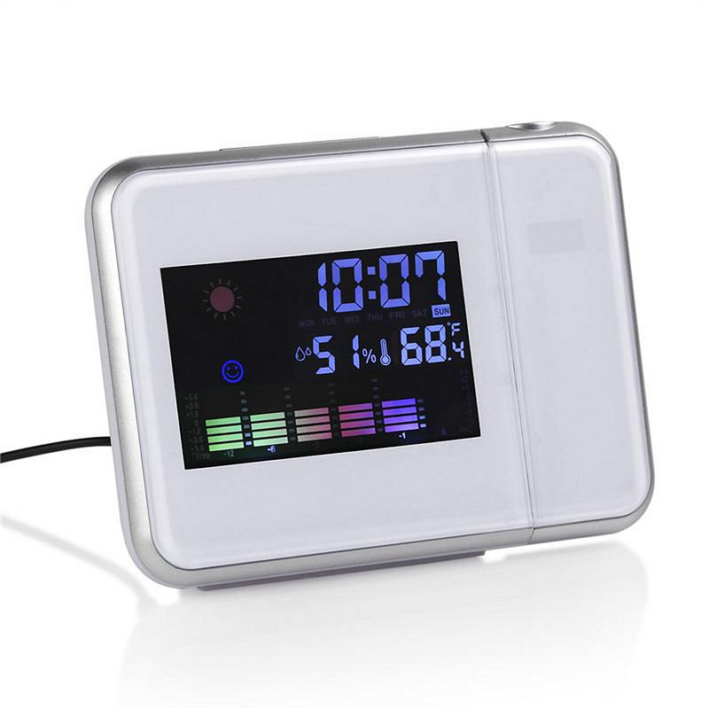 LCD projektor digitális ébresztőóra hőmérséklet páratartalom asztali ébresztőóra időzítés dátum naptár kijelző LED háttérvilágítású óra
