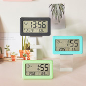 Ébresztőóra Hőmérséklet LCD hőmérő Higrométer Hálószoba Elemről működik Fali Idő Dátum Naptár Iroda