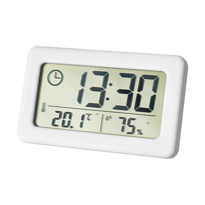 Ébresztőóra Hőmérséklet LCD hőmérő Higrométer Hálószoba Elemről működik Fali Idő Dátum Naptár Iroda