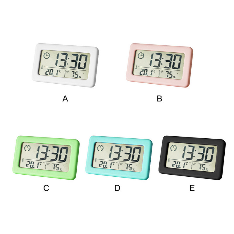 Ébresztőóra Hőmérséklet LCD hőmérő Higrométer Hálószoba Elemről működik Fali Idő Dátum Naptár Iroda