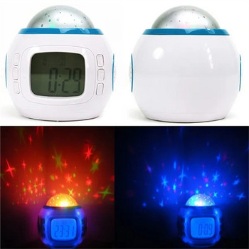 Ψηφιακό ρολόι αφύπνισης Ξυπνητήρι με λαμπερό έναστρο προβολής LED Ρολόι φωτός νύχτας με Λειτουργία αναβολής ημερολογίου θερμόμετρου