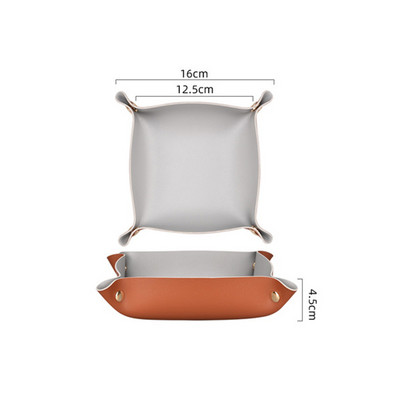 Δημιουργικός γνήσιος δερμάτινος δίσκος κουμπώματος με παρκαδόρο Ofiice Desk Organizer για στυλό κοσμήματος Αποθήκευση αξεσουάρ γραφείου κλειδιού νομισμάτων