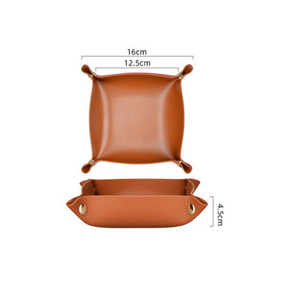 Δημιουργικός γνήσιος δερμάτινος δίσκος κουμπώματος με παρκαδόρο Ofiice Desk Organizer για στυλό κοσμήματος Αποθήκευση αξεσουάρ γραφείου κλειδιού νομισμάτων