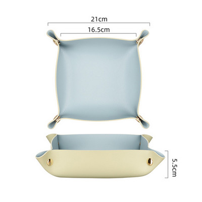 Δημιουργικός γνήσιος δερμάτινος δίσκος κουμπώματος με παρκαδόρο Ofiice Desk Organizer για στυλό κοσμήματος Αποθήκευση αξεσουάρ γραφείου κλειδιού νομισμάτων