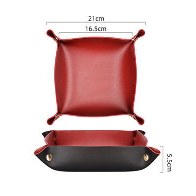 Δημιουργικός γνήσιος δερμάτινος δίσκος κουμπώματος με παρκαδόρο Ofiice Desk Organizer για στυλό κοσμήματος Αποθήκευση αξεσουάρ γραφείου κλειδιού νομισμάτων