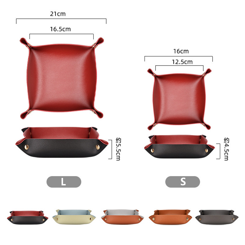 Δημιουργικός γνήσιος δερμάτινος δίσκος κουμπώματος με παρκαδόρο Ofiice Desk Organizer για στυλό κοσμήματος Αποθήκευση αξεσουάρ γραφείου κλειδιού νομισμάτων