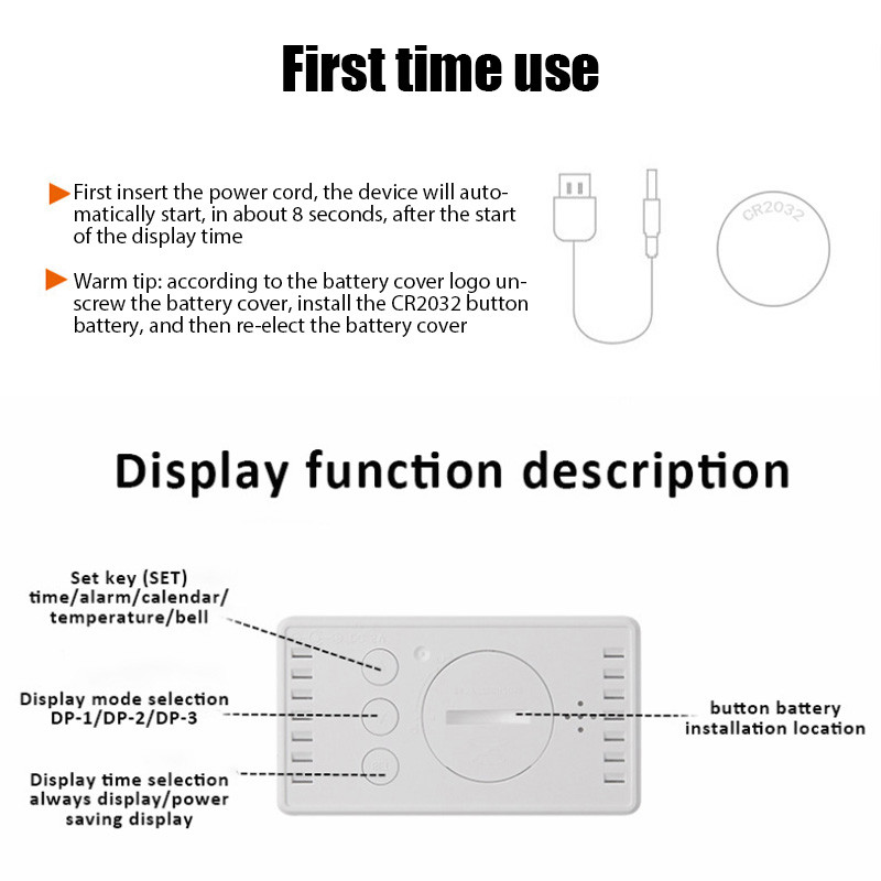 LED-peegellauakell Digitaalne edasilükkamise ekraaniaeg öövalgus lauaarvuti USB äratuskell Kodukaunistused Kingitused lastele Kodukaunistus