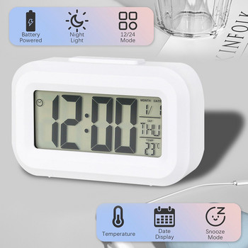 Ψηφιακό Ξυπνητήρι LED Ηλεκτρονικό Ψηφιακό Ξυπνητήρι Επιτραπέζια ρολόγια με Οθόνη Ψηφιακού Συναγερμού για Οπίσθιο Φωτισμό του Γραφείου Αναβολή Ημερολογίου