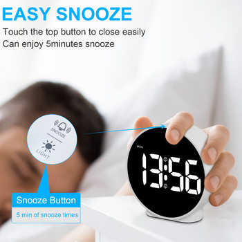 LED цифров будилник Настолен часовник Snooze Night Mode 12/24H Електронни LED часовници Двойна аларма Спалня до часовник Домашен декор