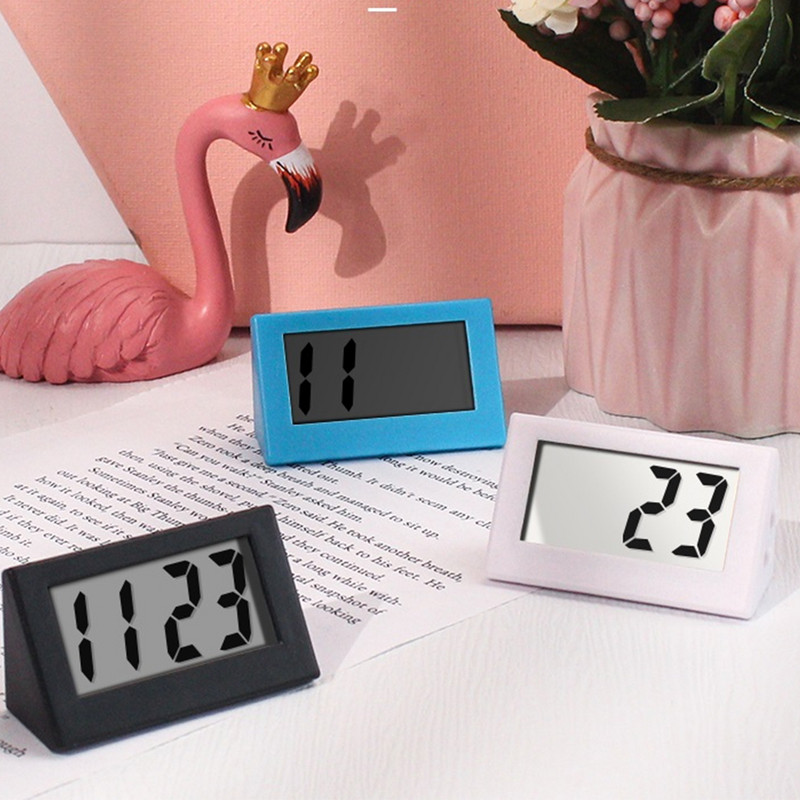 Mini digitālais pulkstenis automašīnas galda pulksteņu mērierīces Pulkstenis Mini digitālais LCD ekrāns Ceļojumu elektroniskais pulkstenis mājas biroja galda pulksteņiem