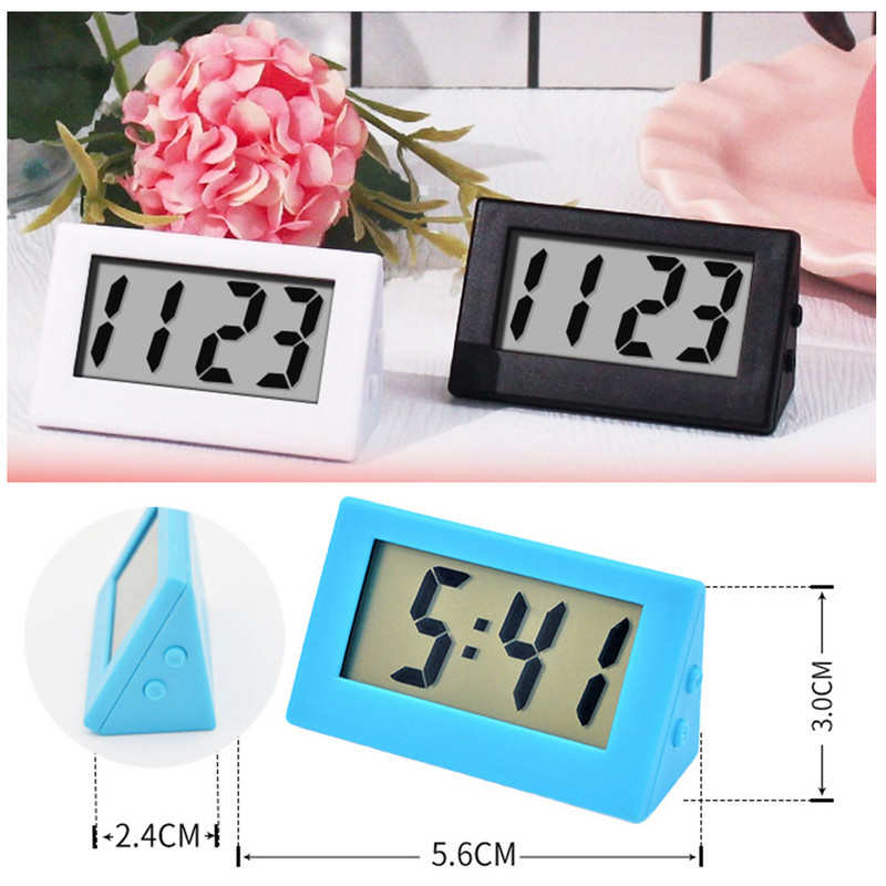 Mini digitālais pulkstenis automašīnas galda pulksteņu mērierīces Pulkstenis Mini digitālais LCD ekrāns Ceļojumu elektroniskais pulkstenis mājas biroja galda pulksteņiem