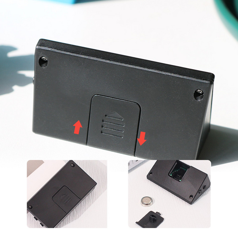 Mini digitālais pulkstenis automašīnas galda pulksteņu mērierīces Pulkstenis Mini digitālais LCD ekrāns Ceļojumu elektroniskais pulkstenis mājas biroja galda pulksteņiem