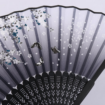 Елегантен ръчен сгъваем вентилатор в стил имитация на сливов цвят с бамбукова рамка за декорация на дома за танцуващо представление