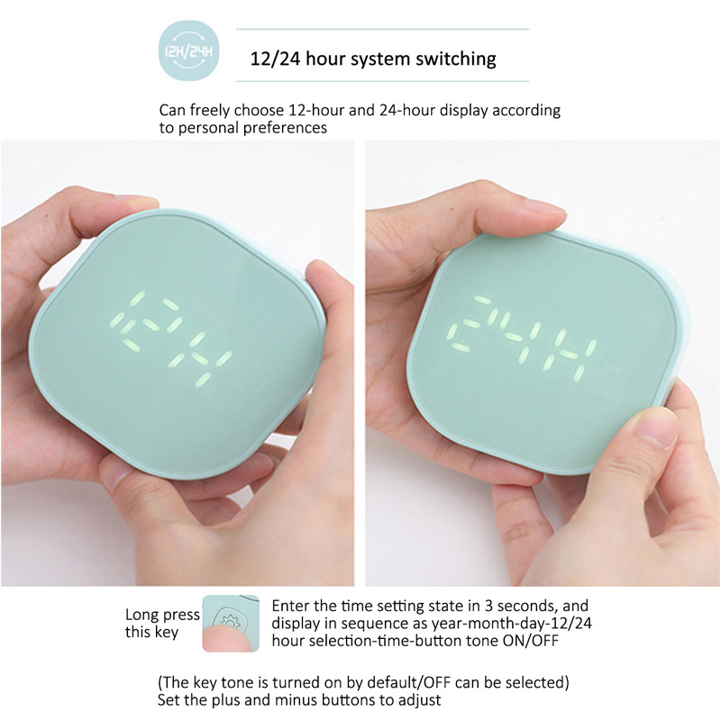 2022 Kvadrātveida Mazs Modinātājs Gaismas Izslēgts LED Digitālais Pulkstenis Gaisma Elektroniskais Galda digitālais Galda Pulkstenis Magnētiskais Sienas Pulkstenis