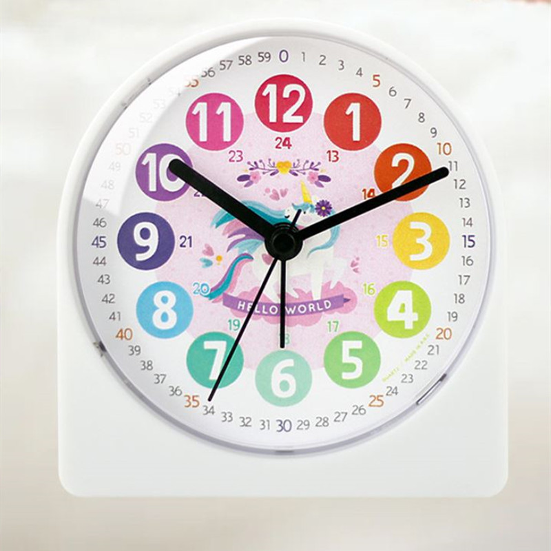 4 collu gaismas modinātājs, bērni, studenti, bērni, mācās elektronisku galda pulksteni, guļamistaba, pie gultas, jauks multfilmas kluss modinātājs