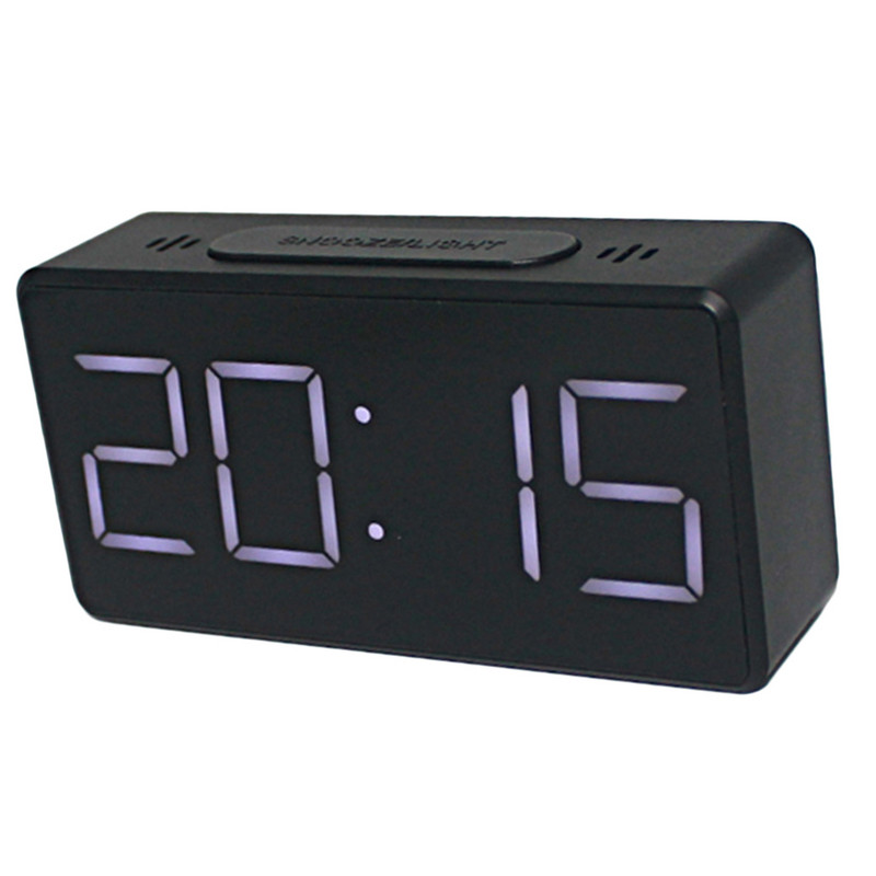 LED digitālais modinātājs pie naktsgaldiņa elektroniskais pulkstenis ar baterijām darbināms izslēgts gaismas modinātājs