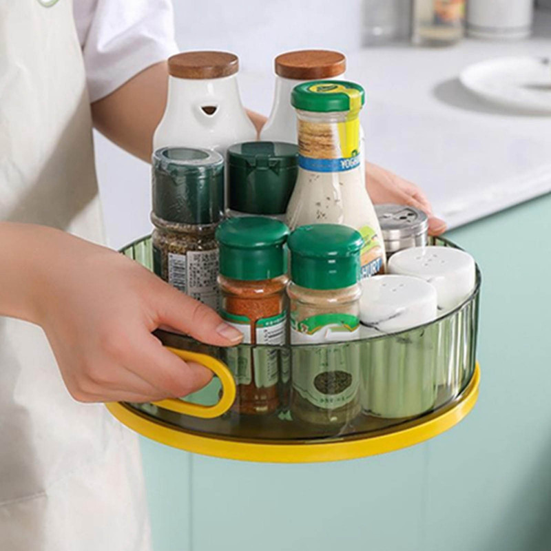 360 besisukantis padėklas vonios kambario laikymo dėžutė virtuvės laikymo talpyklos prieskoniams užkandžiams maisto padėklas neslystantis kosmetikos laikiklis