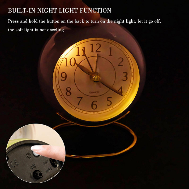 Ρολόι Ξυπνητήρι Vintage Επιτραπέζιο Ρολόι Αθόρυβο Δείκτη Υπνοδωμάτιο Δυνατά Διακοσμητικά Γραφείου Ρολόι κομοδίνου Ρολόγια Διακόσμηση σπιτιού Ρολόι Al V9m9