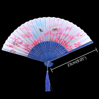 Ветрило с копринени цветя в китайски японски стил Сгъваем вентилатор Декорация на дома Орнаменти Модел Изкуство Занаятчийски подарък Сватбен танц Ръчен вентилатор