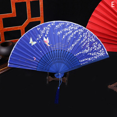 Ķīniešu japāņu stila zīda ziedu vēdeklis saliekamais ventilators mājas dekorēšana ornamenti raksti māksla amatniecība dāvana kāzu deju roku ventilators